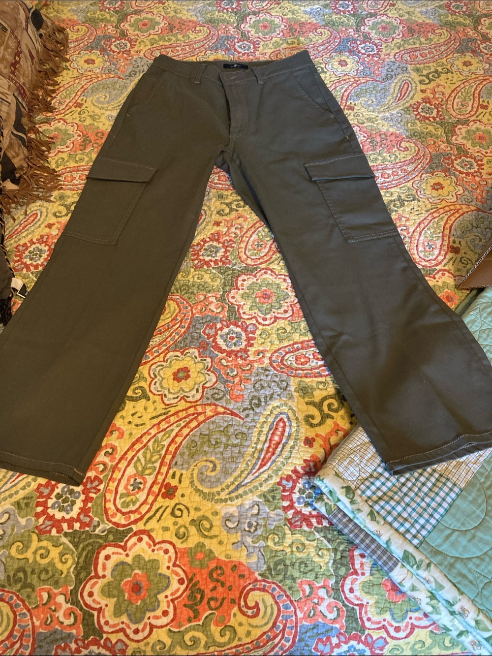 7 for all mankind Army Green Cargo Ankle pants 27